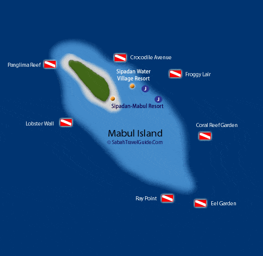 sites de plongée de l'île Mabul en Malaisie