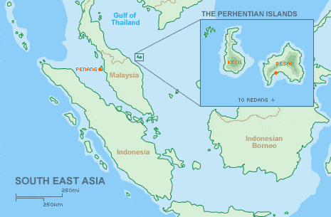 carte des îles Perhentian en malaisie