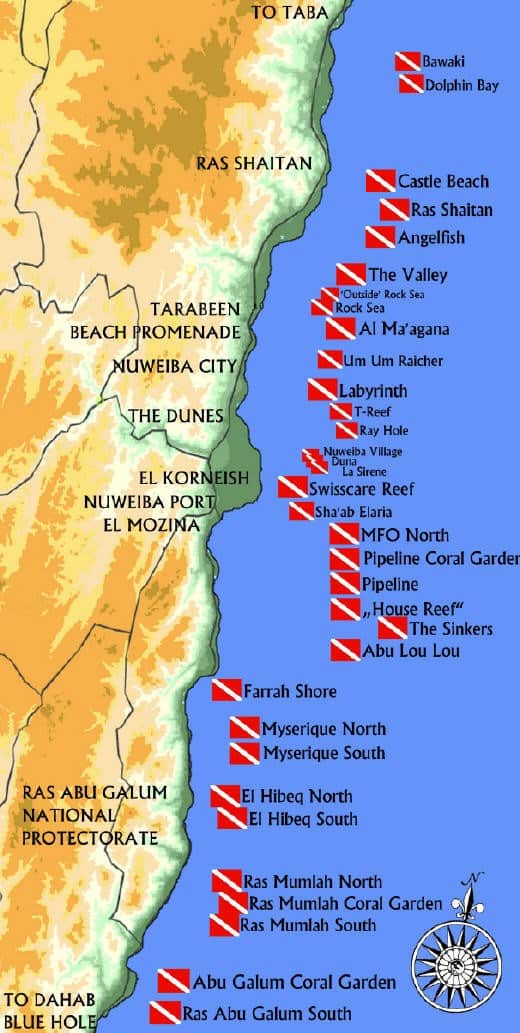 sites de plongée nuweiba mer rouge