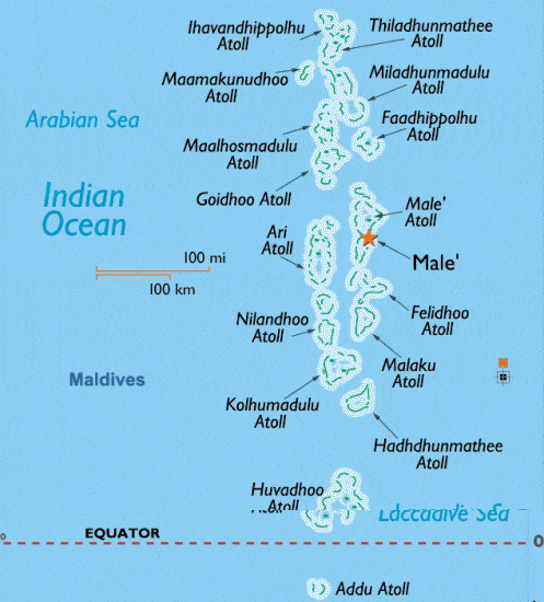 carte des iles maldives